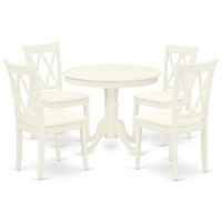Dining Room Set Linen White, Ancl5-Lwh-C