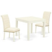 Dining Room Set Linen White, Oxbr3-Lwh-02