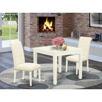 Dining Room Set Linen White, Oxbr3-Lwh-02