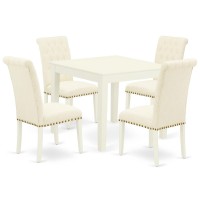 Dining Room Set Linen White, Oxbr5-Lwh-02