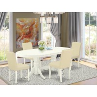 Dining Room Set Linen White, Vaab5-Lwh-64