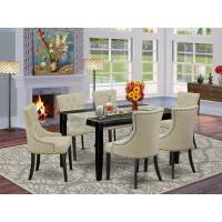 Dining Room Set Black, Dufr7-Blk-02