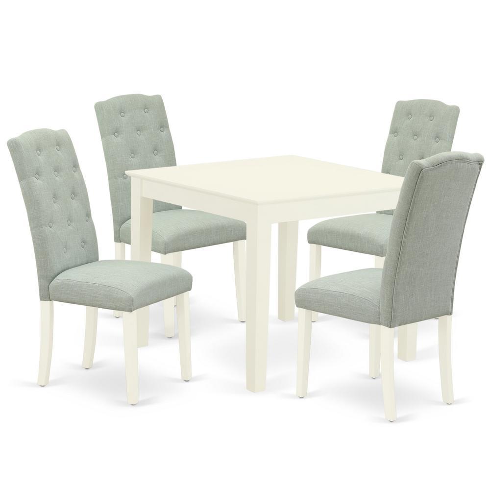 Dining Room Set Linen White, Oxce5-Lwh-15