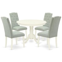 Dining Room Set Linen White, Hlce5-Lwh-15