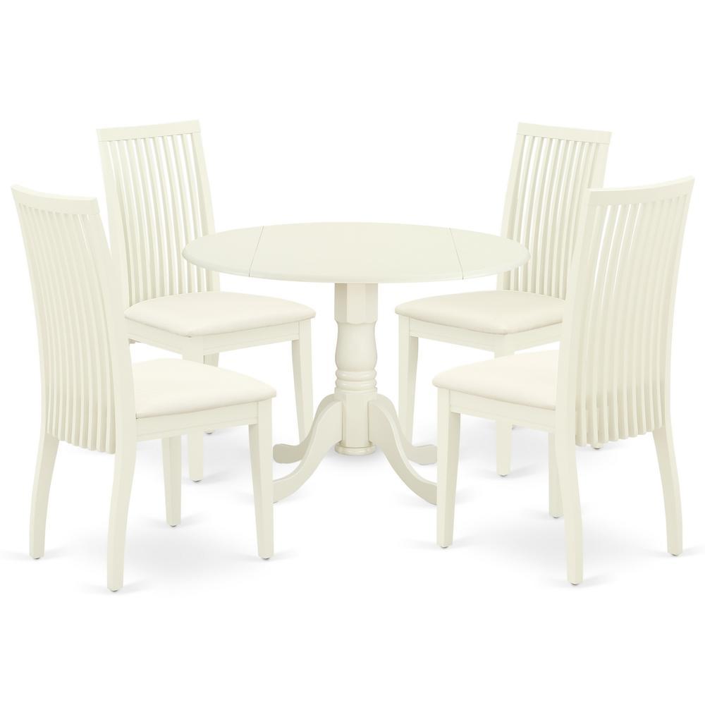 Dining Room Set Linen White, Dlip5-Whi-C