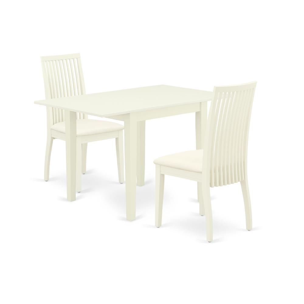 Dining Room Set Linen White, Ndip3-Lwh-C