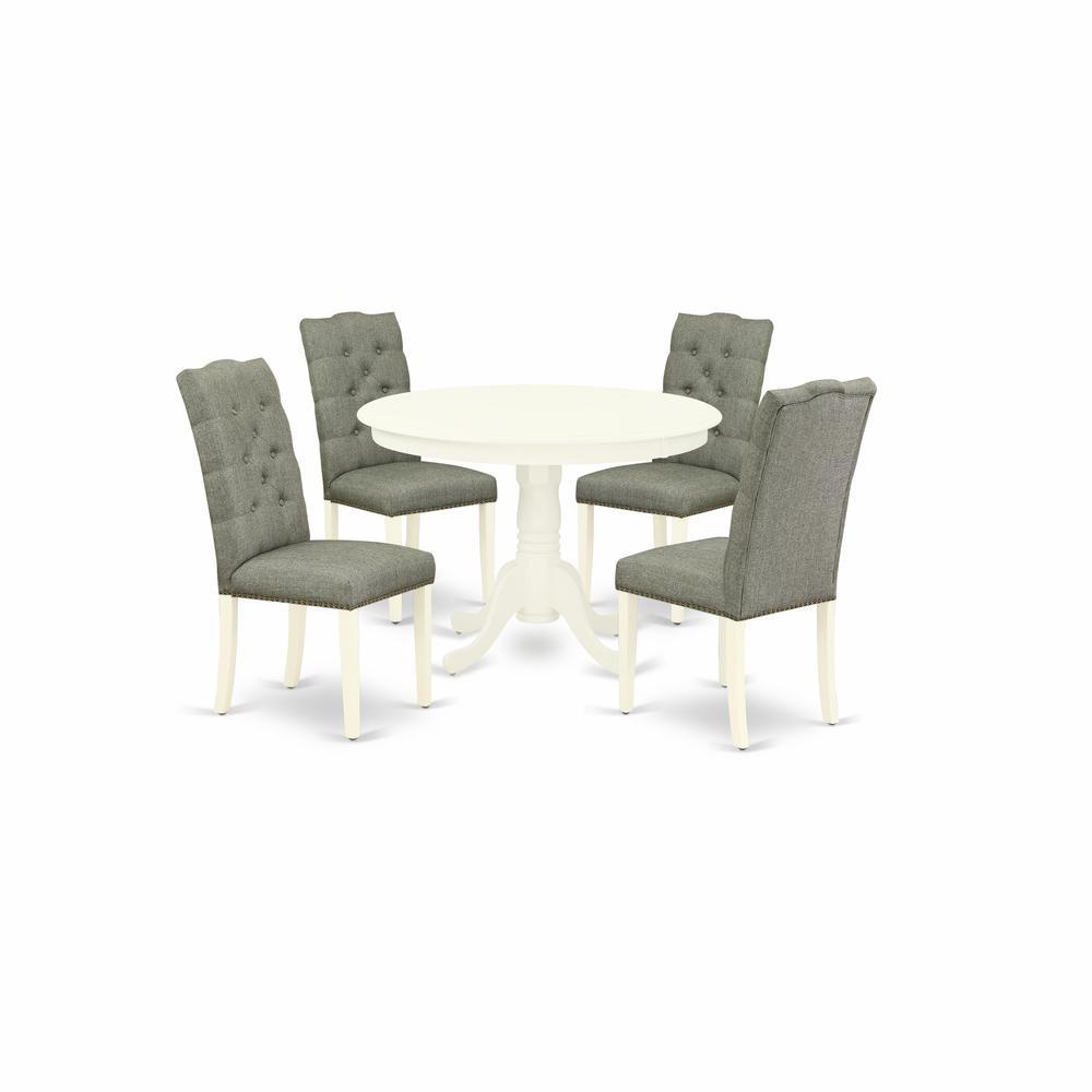 Dining Room Set Linen White, Hlel5-Lwh-07