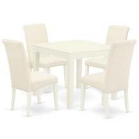 Dining Room Set Linen White, Oxba5-Lwh-01