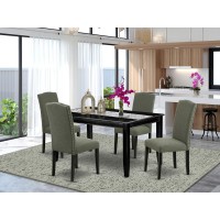 Dining Room Set Black, Duen5-Blk-20