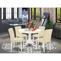 Dining Room Set Linen White, Hlab5-Lwh-64