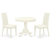 Dining Room Set Linen White, Anip3-Lwh-C