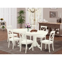 Dining Room Set Linen White, Vabo7-Lwh-Lc