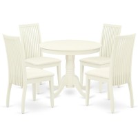 Dining Room Set Linen White, Anip5-Lwh-C