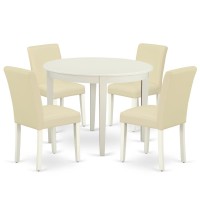 Dining Room Set Linen White, Boab5-Lwh-64