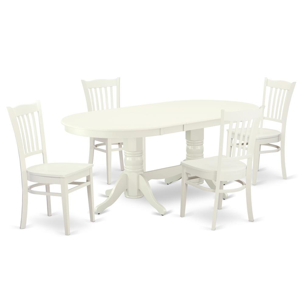 Dining Room Set Linen White, Vagr5-Lwh-W