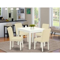 Dining Room Set Linen White, Oxab5-Lwh-64