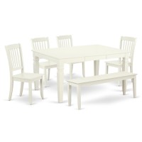 Dining Room Set Linen White, Weda6C-Lwh-W