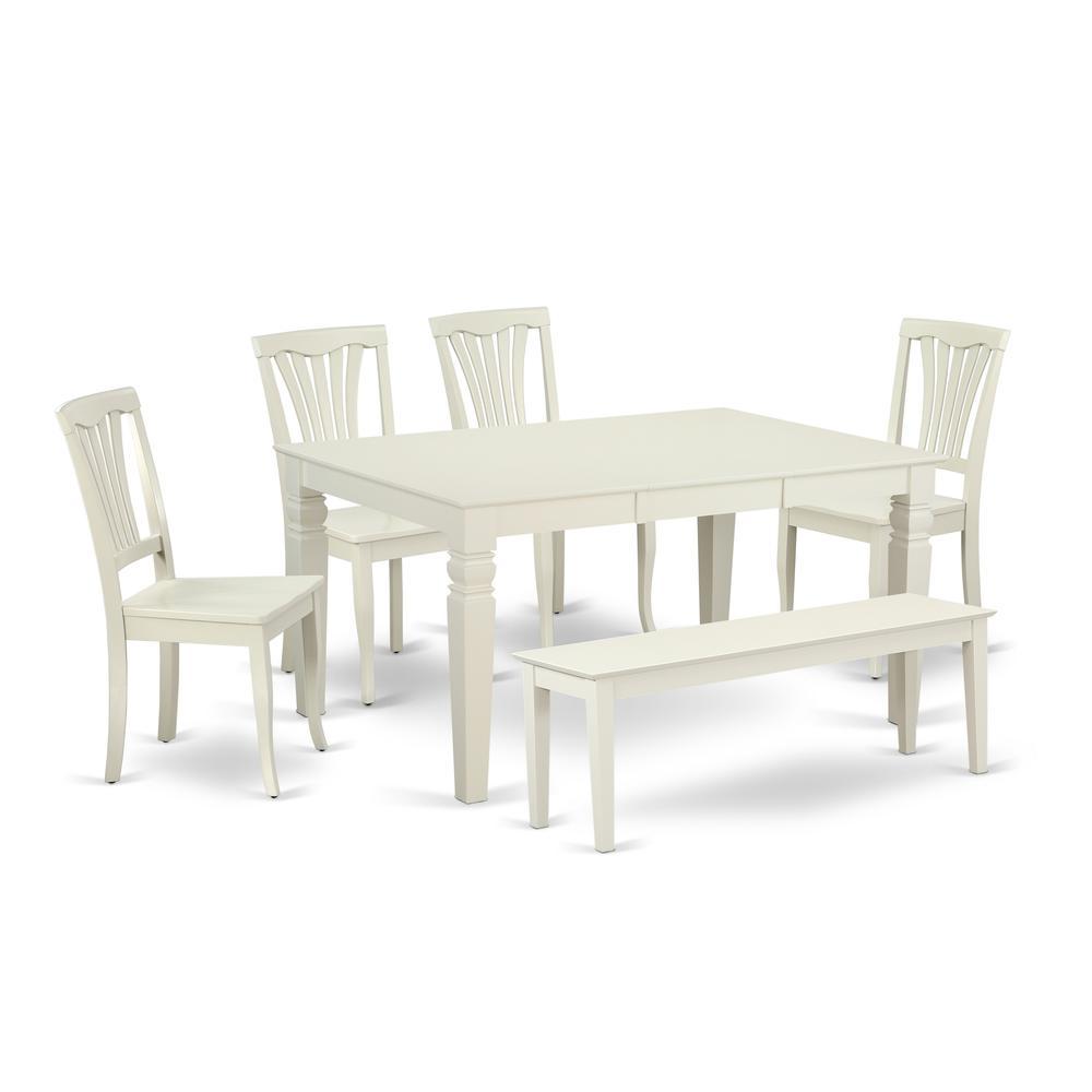 Dining Room Set Linen White, Weav6C-Lwh-W