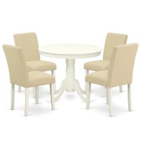 Dining Room Set Linen White, Anab5-Lwh-02