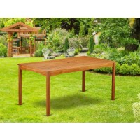 Wooden Patio Table Natural Oil, Bcmtrna