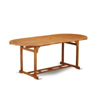 Wooden Patio Table Natural Oil, Bbstxna