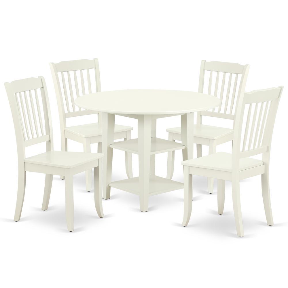 Dining Room Set Linen White, Suda5-Lwh-W