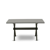 Dining Table Wire Brushed Black & Distressed Jacobean, Xt677