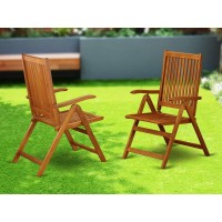 Wooden Patio Chair Natural Oil Set Of 2 , Bcnc5Na