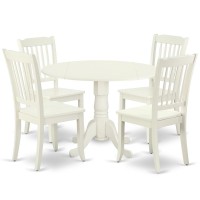 Dining Room Set Linen White, Dlda5-Lwh-W