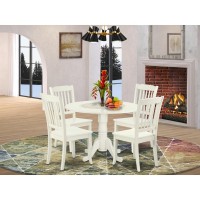 Dining Room Set Linen White, Dlda5-Lwh-W