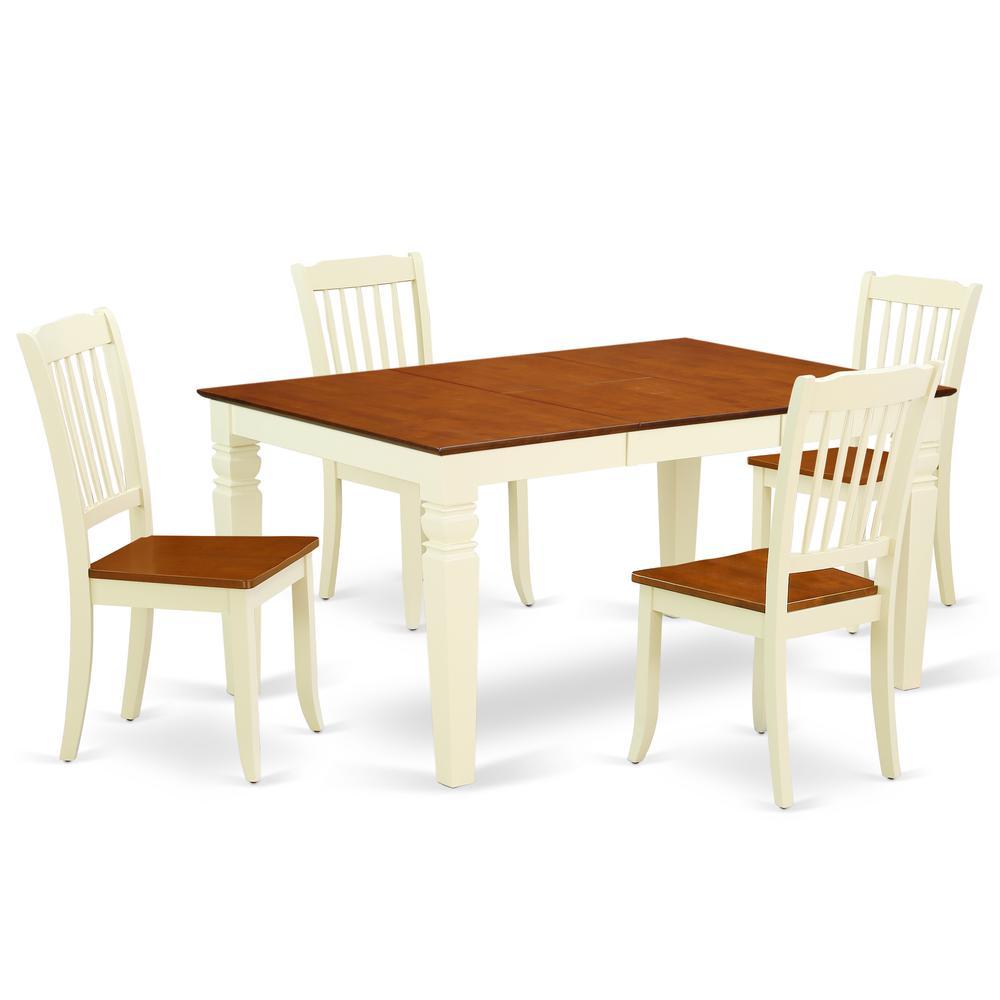 Dining Room Set Buttermilk & Cherry, Weda5-Bmk-W