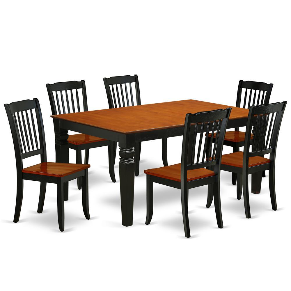 Dining Room Set Black & Cherry, Weda7-Bch-W