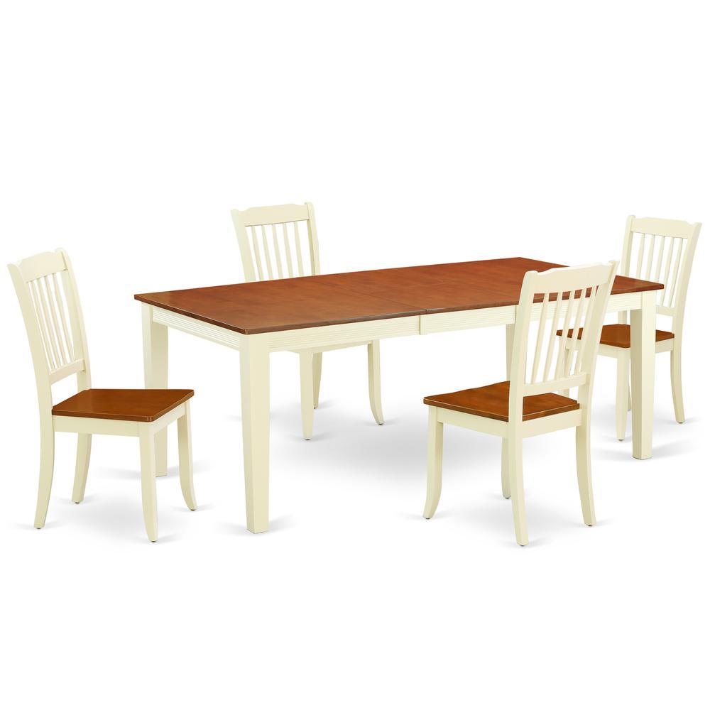 Dining Room Set Buttermilk & Cherry, Quda5-Bmk-W