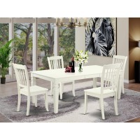 Dining Room Set Linen White, Lgda5-Lwh-W