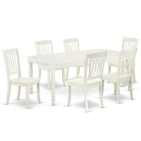 Dining Room Set Linen White, Doda7-Lwh-W