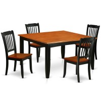 Dining Room Set Black & Cherry, Pfda5-Bch-W