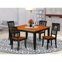 Dining Room Set Black & Cherry, Pfda5-Bch-W