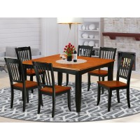 Dining Room Set Black & Cherry, Pfda7-Bch-W