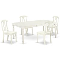 Dining Room Set Linen White, Doke5-Lwh-W