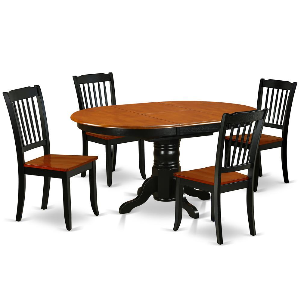 Dining Room Set Black & Cherry, Keda5-Bch-W