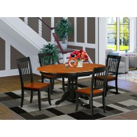 Dining Room Set Black & Cherry, Keda5-Bch-W