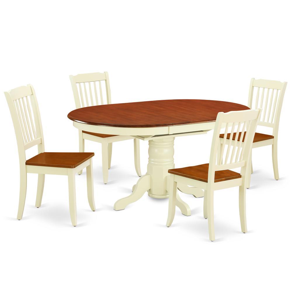 Dining Room Set Buttermilk & Cherry, Keda5-Bmk-W