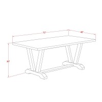Dining Table Wire Brushed Black & Linen White, Vt627