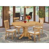 Dining Room Set Oak, Avat5-Oak-Lc