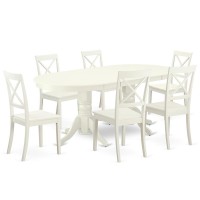 Dining Room Set Linen White, Vabo7-Lwh-W