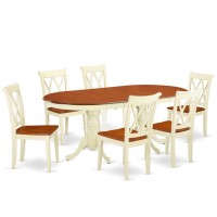 Dining Room Set Buttermilk & Cherry, Plcl7-Bmk-W