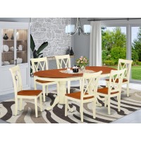 Dining Room Set Buttermilk & Cherry, Plcl7-Bmk-W