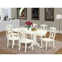 Dining Room Set Linen White, Vake7-Lwh-W