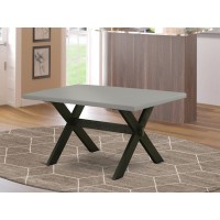 Dining Table Wire Brushed Black & Cement, Xt696