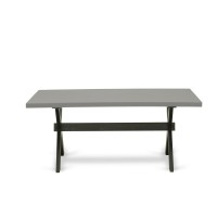 Dining Table Wire Brushed Black & Cement, Xt696